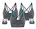 AKAMC Women's Sports Bra Criss-Cross Back Strappy Wireless Post-Surgery Bra Active Yoga Bras,Medium