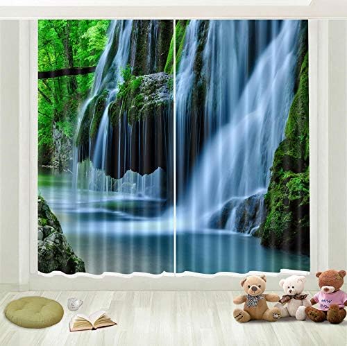 Awnings Windows Living Room Waterfall Waterhole Scenery Decoracion House Window Curtains Infant Bedroom Baby Children/Panels Separators RoomsH215 X W200cm