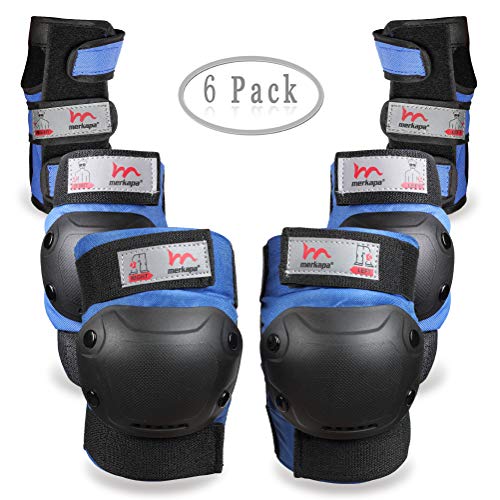 Merkapa Knee Pads Elbow Pads Wrist Guards 3 in 1 Protective 