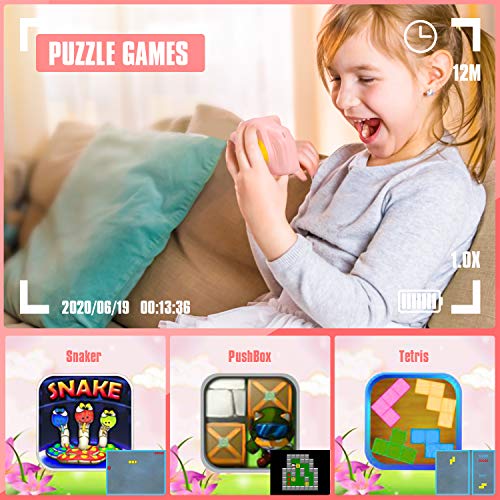 Peradix Appareil Photo pour Enfants 4 en 1,Cadeau Appareil Photo Numerique Enfant Vidéo Record Électronique de HD 2 Pouces 1080P avec Qualité 32 GB Petit Appareil Photo Jouet 3-8 Ans Garçons Filles