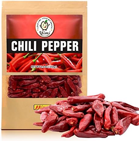 Dried Chili Peppers Chiles, Dry Red Chilis Pepper For Cooking Chinese Hot Chili Oil and Hotpot, Natural, Non GMO, Gluten Free, 5.3oz, Mild Hot, Ideal for Gift