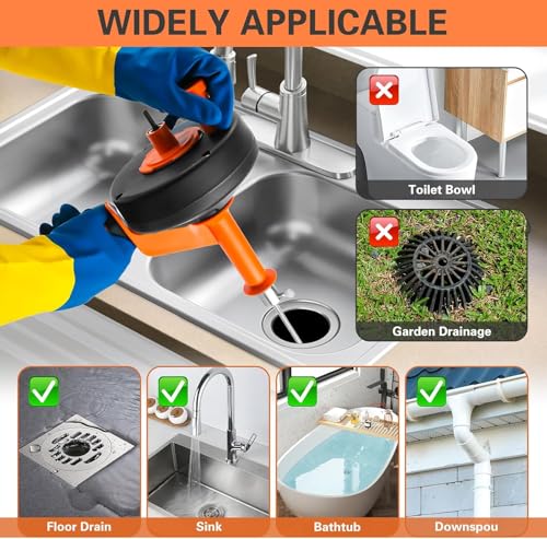 10M Professional Drain Pipe Spring for Sink and Drain, Electric & Manual Drainage Pipe with Drill Attachment for Kitchen, Bathroom, Toilet