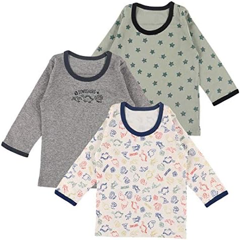 西松屋 3枚組長袖シャツ 星 恐竜 正規取扱店 90cm 95cm 70cm 80cm