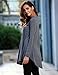 Hotouch Womens Long Sleeve Blouse Shirts Solid Casual Blouses Shirt (Grey XL)