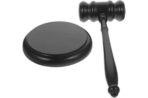 SHINEOFI Wooden Gavel and Block Set, Wooden Gavel and Sound Block Set, Mini Judge Court Hammer Costume Accessory for Lawyer Judge Auction Sale Meetings Prop Party Favor