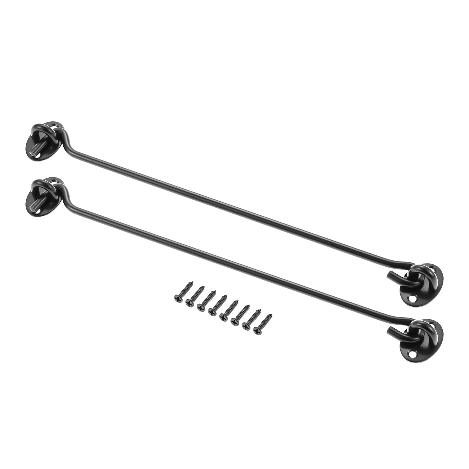 Vintage Stainless Steel Chinese Cabin Hooks - Windproof 12Inch Hook and Eye Latch for Old Wooden Windows, Door Lock Hooks for Antique House Renovation, Traditional Gate Hardware for Home & Courtyard