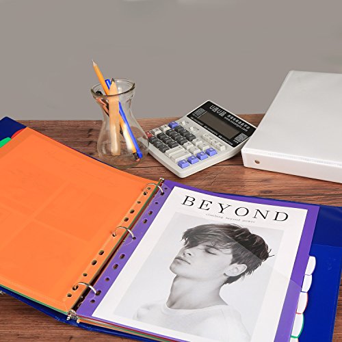 Insertable Plastic Dividers,Binders Dividers with Pockets & tabs,8Tab