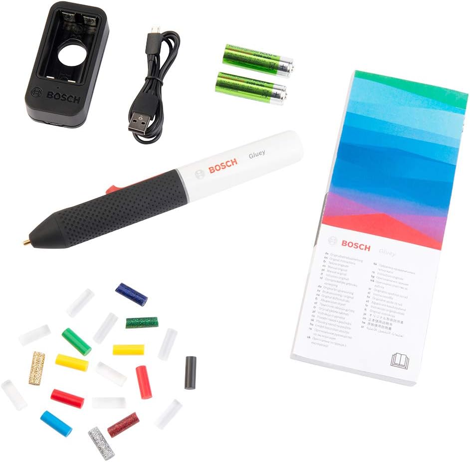 Bosch Gluey Cordless Hot Glue Pen, Marshmallow (with 20 Glue Sticks, White, in a Box), Green - Image 4