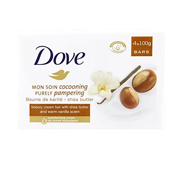 Dove-Purely-Pampering-Shea-Butter-Beauty-Bar-4x100g-Pack-of-6-Total-24-Bars Dove Purely Pampering Shea Butter with ¼ moisturising cream Beauty Bar soap for softer, smoother, healthier-looking skin…