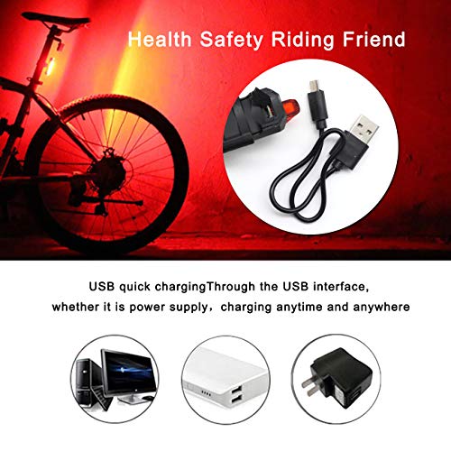 The perseids Bike Light USB Rechargeable, Mountain Road Bicycle LED Front and Tail Light, Waterproof, Easy to Mount, Cycling Flashing Safety Warning Lamp for Outdoor Rider