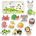 HLXY Fridge Magnets for Toddlers Kids 100 Pcs Animals Magnets -Fruit Vegetables Vehicle Magnets - Foam Magnets Educational Toy, Multicolor