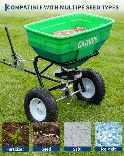 Garvee 130LBS Tow Behind Broadcast Spreader, Universal Hook Garden Spreader photo 10