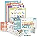 merka Toddler Learning Kit - Includes 4 Posters, 58 Flashcards, 58 Practice Book Exercises and 36 Reward Stickers - Learn Letters, Colors, Shapes and Numbers - PreK & K