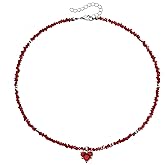 Kysin Chiys Colorful Hand Knotted Crystal Beaded Strand Necklace Heart Pendant Glass Beads Sparkling Infinity Lariat for Women Men Statement Jewelry