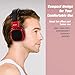 On Ear Headphones, Jelly Comb Wired Stereo Lightweight Foldable Headphones Headband Headsets with Microphone 3.5mm for Cellphones Smartphones Iphone Laptop Computer Mp3/4 Earphones (Black and Red)
