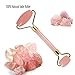 OMO New 100% Natural Rose Quartz Jade Roller & Gua Sha Set | Real Jade Roller for Face & Body Massage Therapy Skin Care | Anti Aging Jade Roller| Rejuvenate Facial Skin Massager | Gua Sha Tool