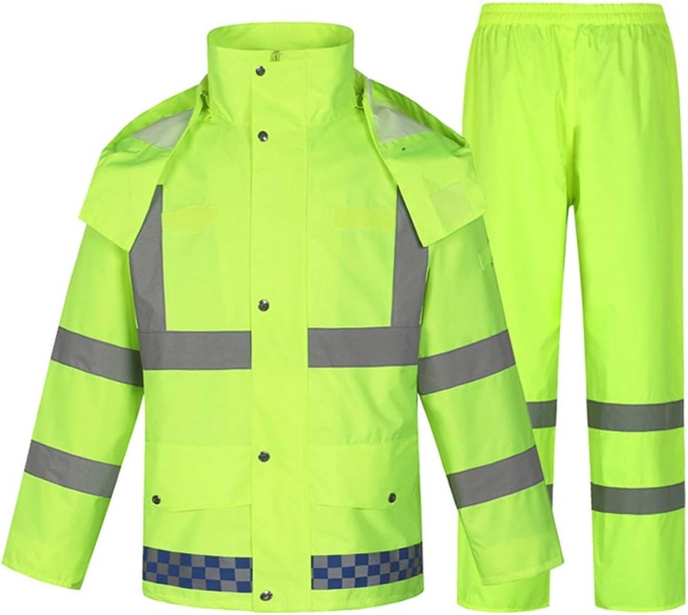 Rainwear 2 Piece Suit Waterproof Raincoat Rain Suits with Hood for Men Motorcycle Riding Golf 