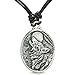 BestAmulets Amulet Howling Wolf Moon Wild Powers Lucky Charm Leather Pendant Necklace
