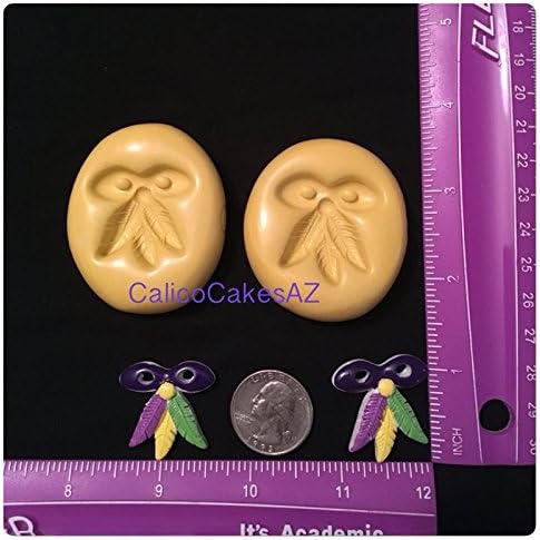 Mask With Feathers Mardi Gras Fondant Mold Set Chocolate Candy Gumpaste Soap Resin Clay