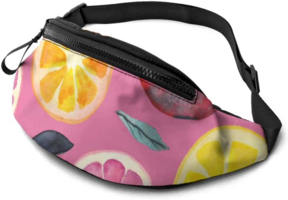 YSWPNA Mens Fanny Pack Summer Fruit Grapefruit Green Leaf Fishing Waist Bag with