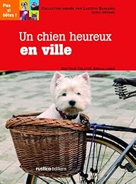 Un  chien heureux en ville