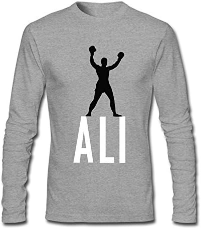REIINO Men's Muhammad Ali Long Sleeve T-shirt Grey XXXL