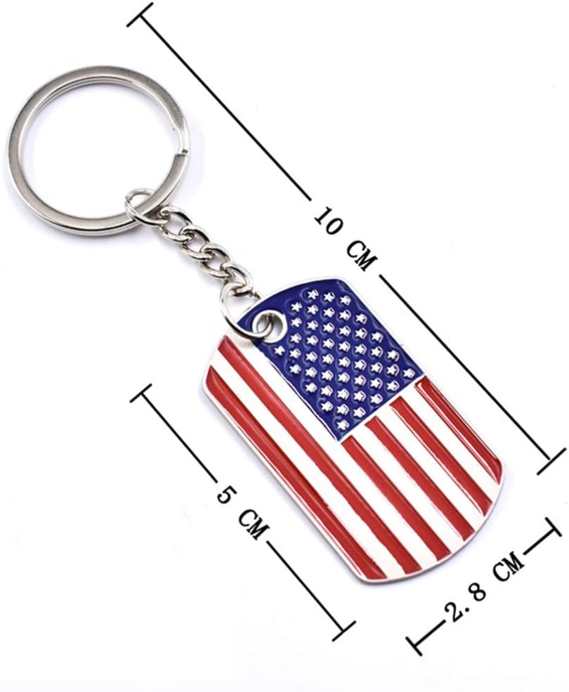 American Flag Keychain British Flag Keyring Souvenir Pendant Bag Hanging Ornament Charm for Birthday New Year 2pcs - Image 3