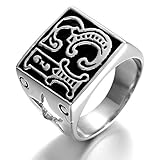 Kstyle Jewelry Heavy Vintage Stainless Steel Biker Men's Ring, Vintage, c