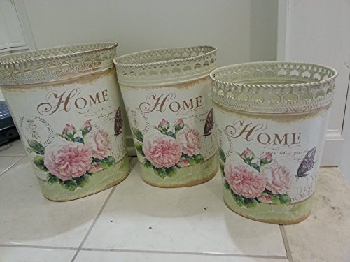 Buy Vintage French Decorative Wastebasket, Trashcan Cottage ...