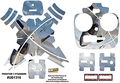 Ultradecal Fighter jet DJI Phantom 3 Standard Vinyl Skin Wrap Decal Sticker Radio Battery Tablet Holder Quadcopter