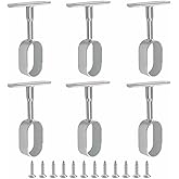 Bivethoi Oval Closet Rod Support Zinc Alloy Middle Mounting Bracket with Installation Screws Electroplated Surface Wardrobe F