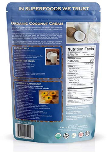 Earth Circle Organics - Organic Coconut Cream | Milk Powder, Perfect Keto Coffee Creamer - High in MCT Oil, Vegan, No Added Sugar, Vegan, Gluten and Dairy Free - (2 Pack) - Thumbnail 6
