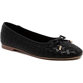 Jones New York Women&rsquo;s Samera Woven Ballet Flats - Comfortable Square Toe Slip On Dress Shoes with Bow Accent and Memory Foam Insole for Work, Office, or Casual Wear