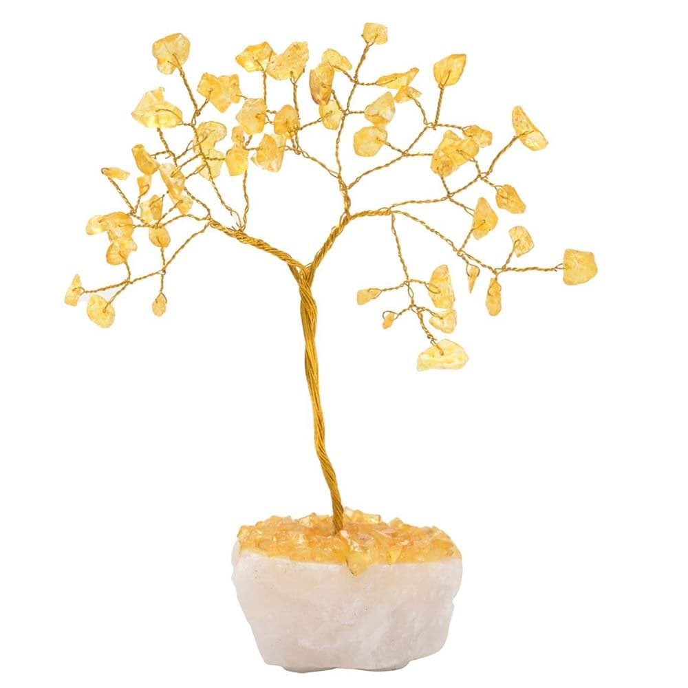 Mini Gemstone Tree Ornament 13cm - Citrine