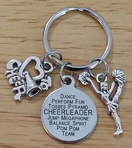 Kit's Kiss Cheer keychain, Cheerleader keychain, Cheerleading keychain, Cheerleading Megaphone keychain, Cheerleader charm keychain, Cheer Coach keychain, Gift for Cheerleader, Cheer key ring