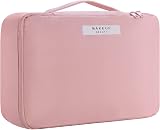 HCFGS Travel Makeup Bag with Brushes Holder & Detachable Pouch Pink view 1