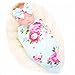 Galabloomer Newborn Receiving Blanket Headband Set Flower Print Baby Swaddle Receiving Blankets primary