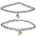 LUX ACCESSORIES Gold Tone Player 1 2 Gamer BFF Broken Heart Choker Set (2pc)