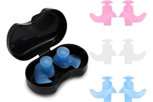 Kids Swimming Ear Plugs, 3 Pairs Professional Waterproof Reusable Silicone Earplugs Swimming Earplugs for Swimming Surfing Sn