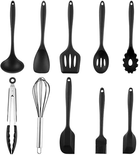 Amazon 調理器具 シリコンキッチン用品セット10個 家庭に不可欠 調理およびベーキングに適した高温耐性調理器 ツールセット オンライン通販