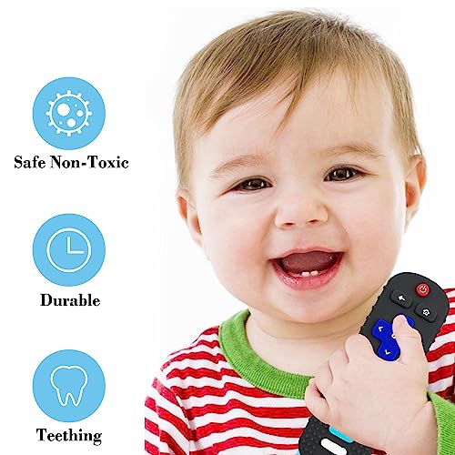 Baby Teether Toy, TV Remote Control Shape Teething Baby Toys for Infants, Baby Chew Remote Teether Toys for Babies 3-18 Months,BPA Free (Pink)