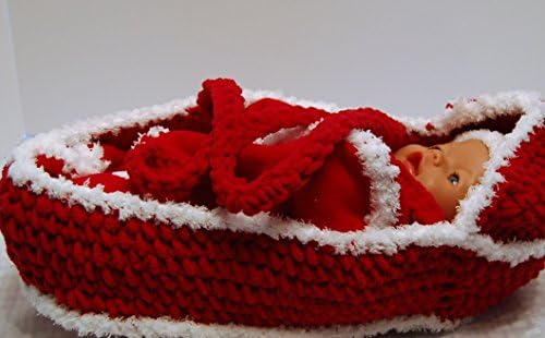 Hand Crochet Cradle Purse with a Zapf Baby Born 17" doll