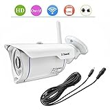 iZtouch IZSP-007 + 15ft Extension power Cable Outdoor Security 1280x720P HD H.264 Wireless/Wired IP Camera with IR-Cut Filter Night Vision QR Code Scan Phone Apps Remote Monitoring ONVIF Supported