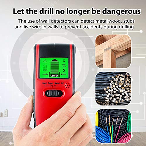 MAOZUA Stud Finder Sensor Wall Scanner 4 in 1 Multi Function Electronic Stud Sensor Finders Wall Detector Center Finding with LCD Display Sound Warning for Wood/Live AC Wire/Metal/Studs Detection - Thumbnail 2