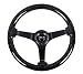 NRG ST-036BSB-BK 350MM 3" Deep Classic Wood Racing Steering Wheel (Black Center Spokes)