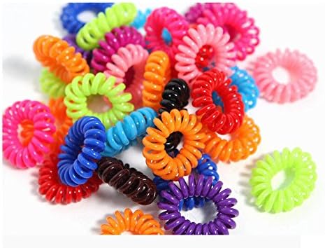 20pcs/lot Telephone Wire Line Cord Invisi Traceless Hair Ring Gum Colored Elastic Hair Band For Girl Hair Scrunchy