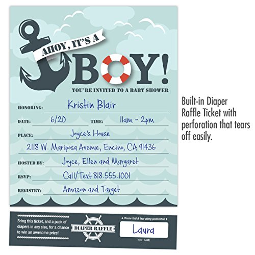 Koko Paper Co It S A Boy Nautical Baby Shower Invitations With Tear Koko Paper Co It S A Boy Nautical Baby Shower Invitations With Tear