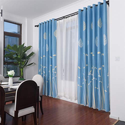 lehao397 Bean Sprouts Printing Curtains Blackout Curtains Thermal Insulated Window Treatment for Bedroom Living Room,Blue
