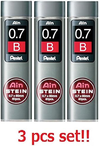 [3 set!!!] Pentel Mechanical pencil core replacement Ain Stein 0.7mm B 40leads×3 C277-B from Japan