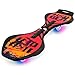 ENKEEO Caster Board with Hand Grip, Illuminating PU Casters and Carrying Pouch, Weight Capacity Up to 220lbs. Orange